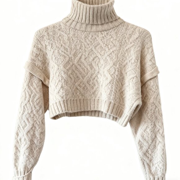Cream Turtleneck Sweater - Picture 2 of 4